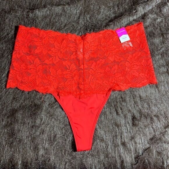 Red Lace Thong NWT - Picture 1 of 4